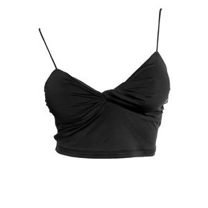 Twisted Cami Crop Top - Black